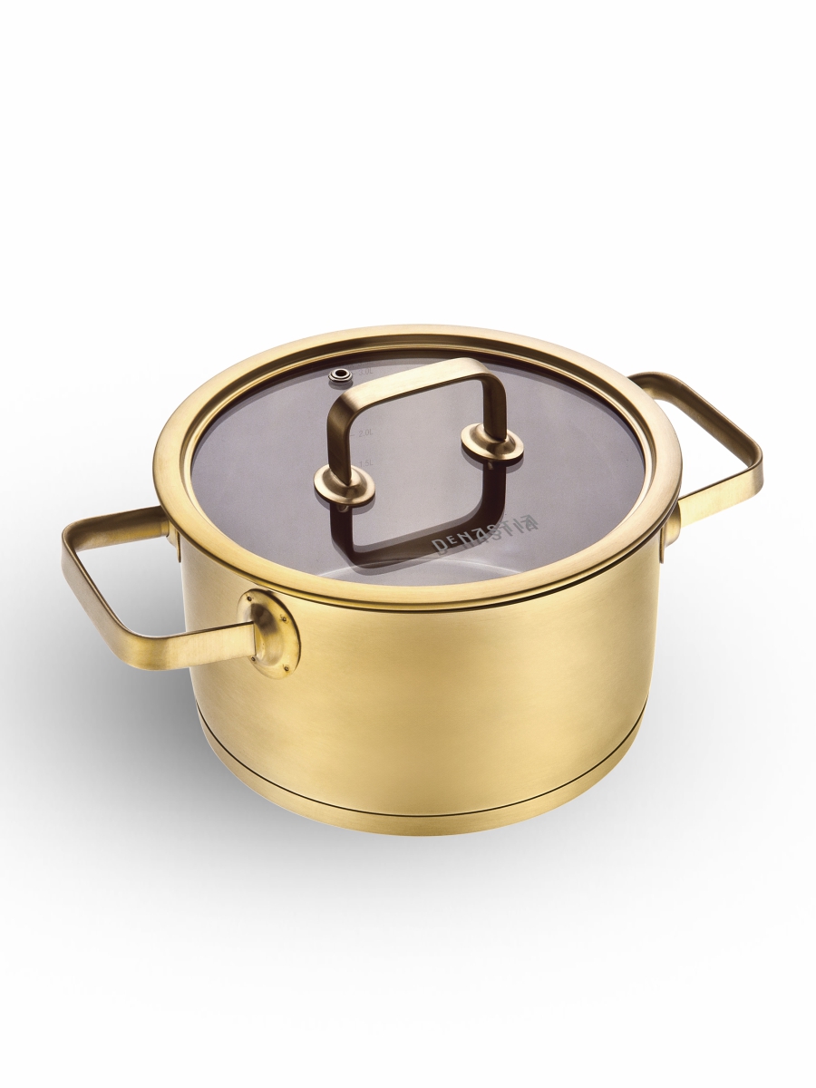 Кастрюля с крышкой DeNASTIA Золото 3,5 л - фото 4