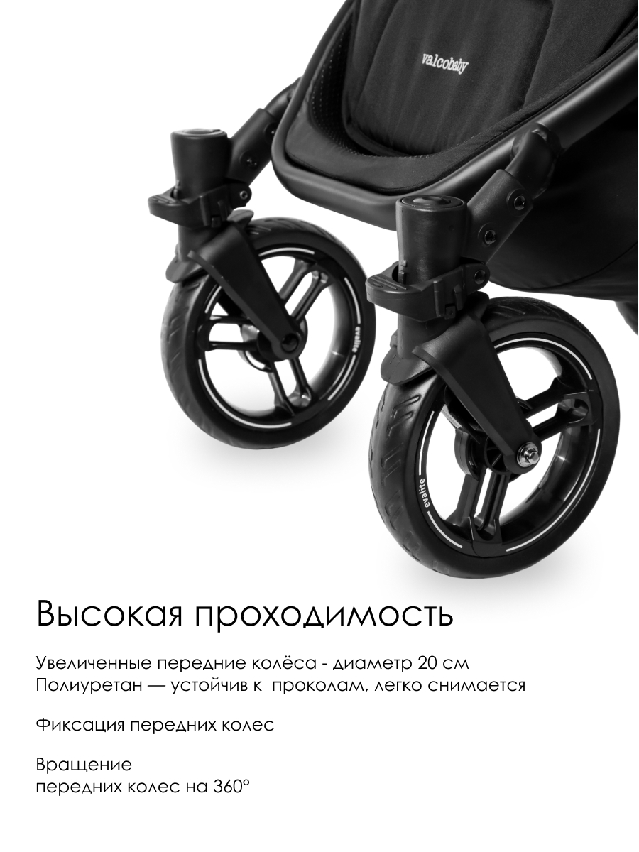 Коляска прогулочная для двойни Valco baby черный - фото 16
