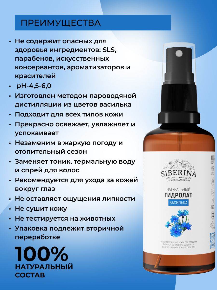 Гидролат Siberina Василька 50 мл - фото 3