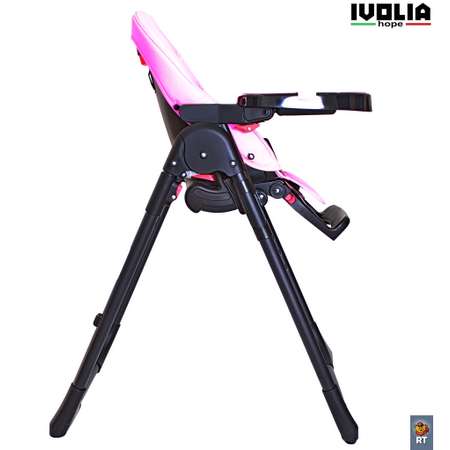 Стульчик для кормления Ivolia HOPE 01 2 колеса pink трансформер