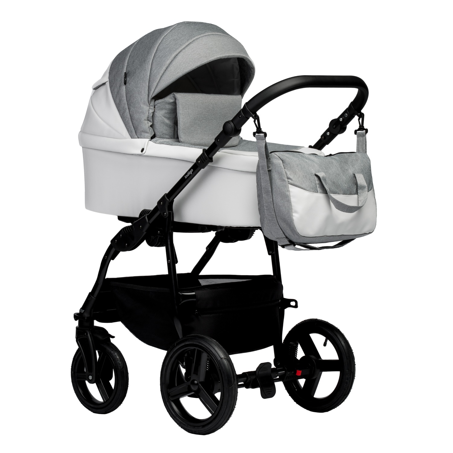 Коляска 2в1 Indigo Impulse Eco le 03 белый-серый - фото 1