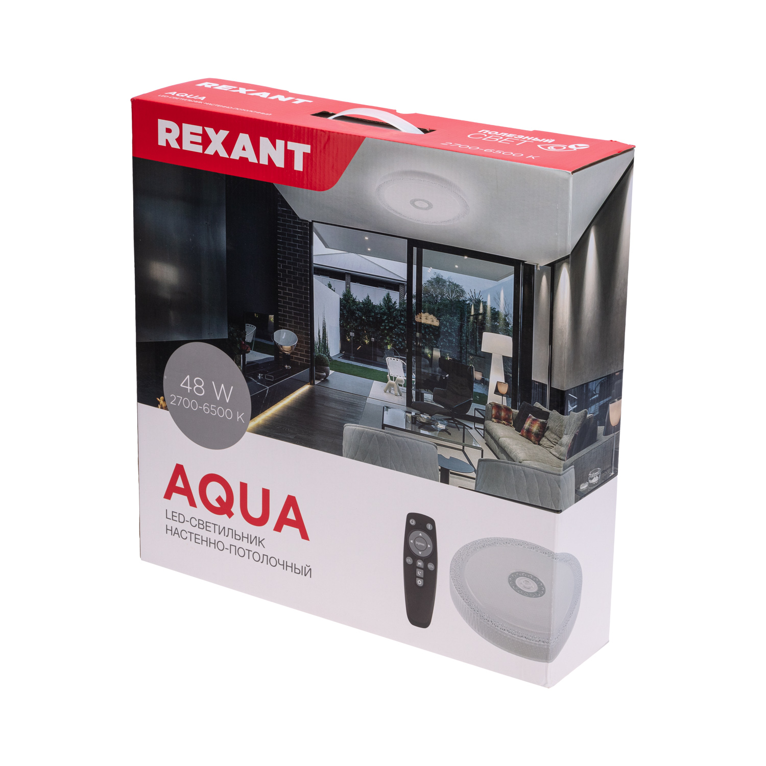 Светильник REXANT Aqua 48 Вт 2700-6500 К настенно-потолочный с пультом диммированием и встроенным ночником - фото 7