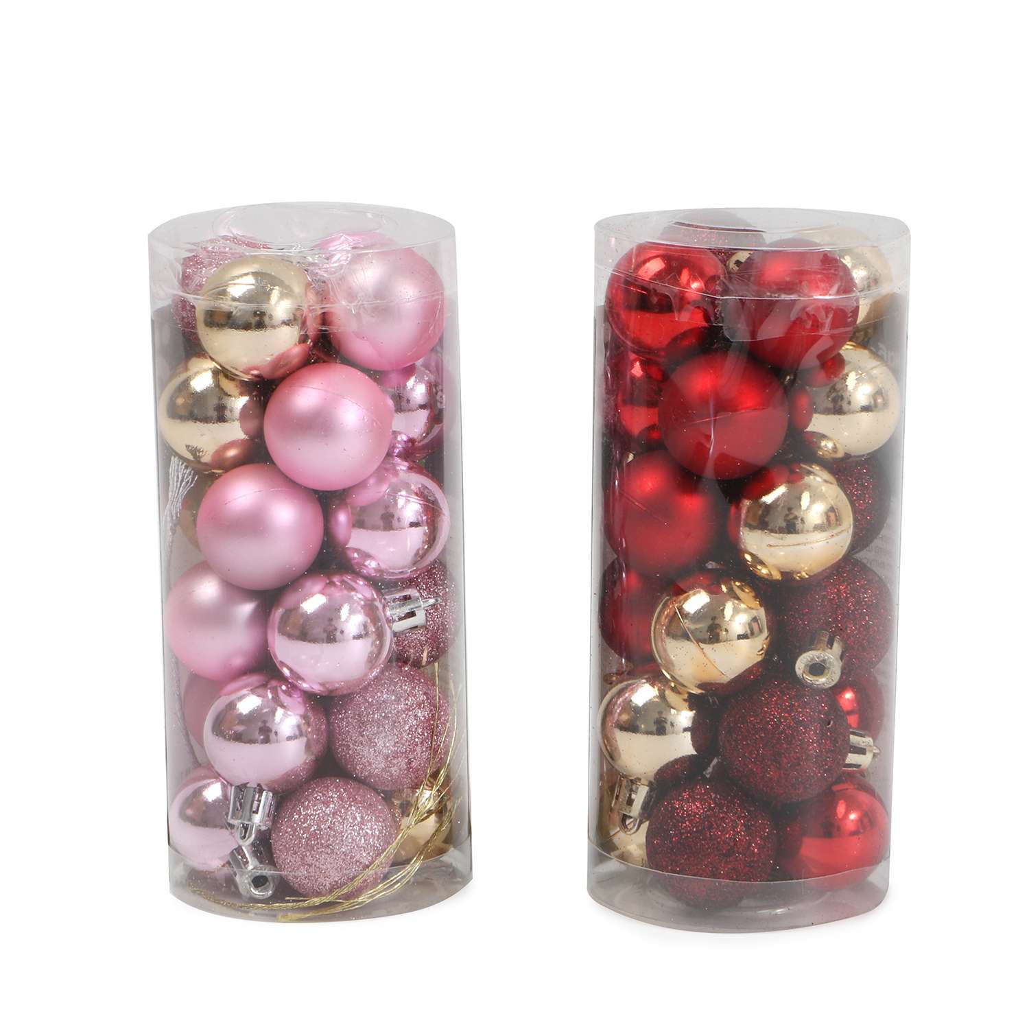 Набор ёлочных шаров ё 3см 24шт в ассортименте - фото 1