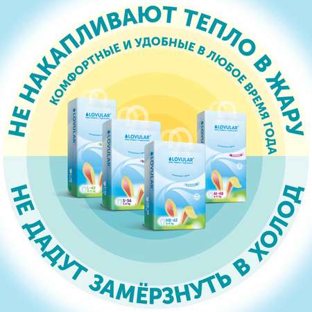Подгузники LOVULAR Солнечная серия для новорожденных NB (до 4 кг) 3 шт.