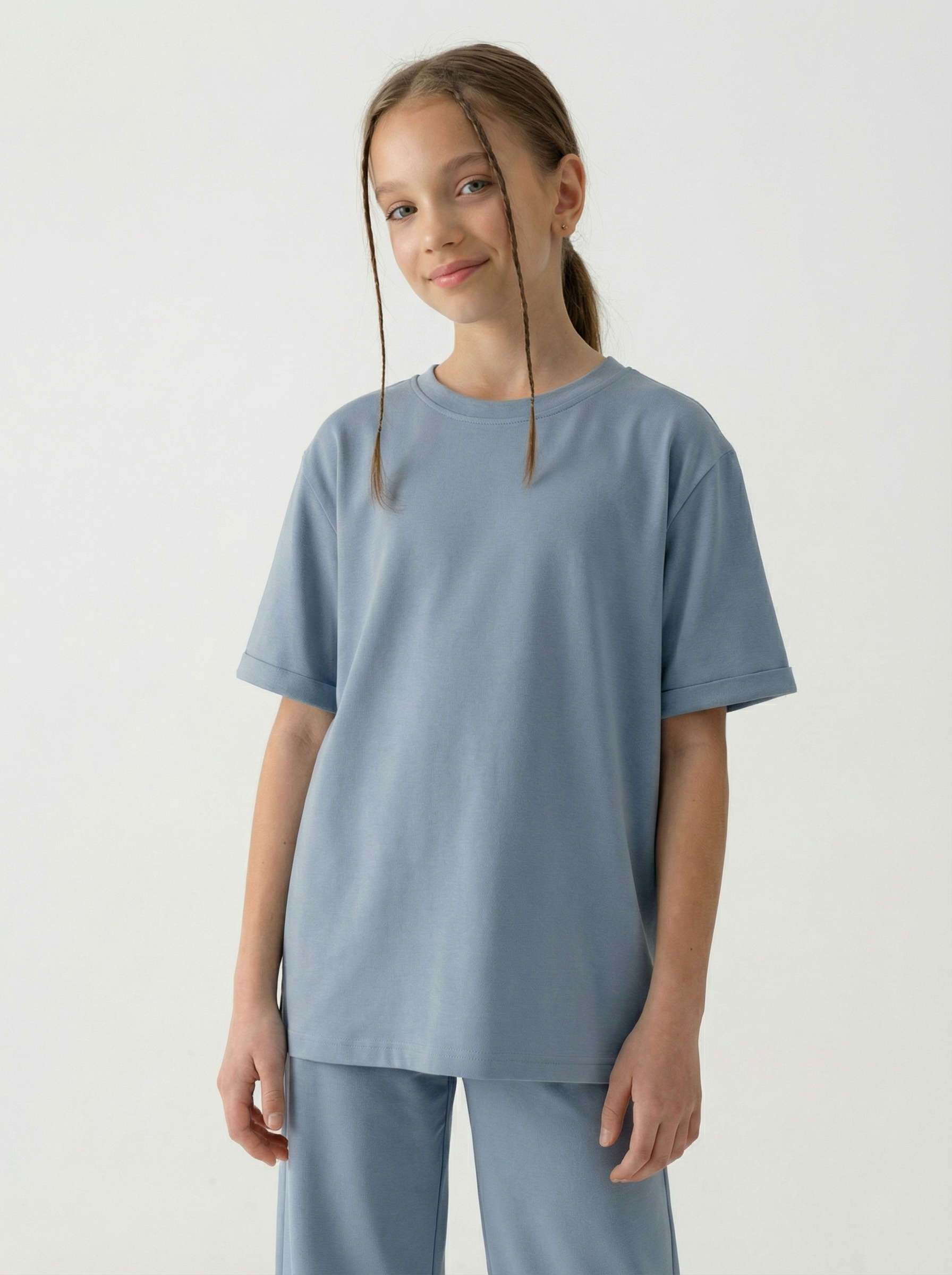 Костюм KiMMi co К-14087060 серо-голубой - фото 7