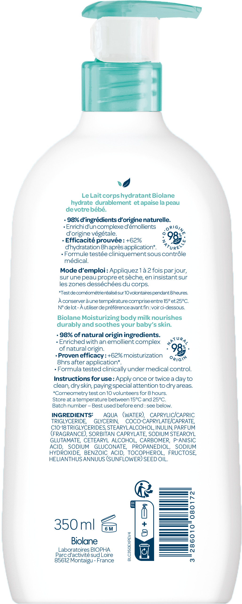 Молочко Biolane 350 мл - фото 2