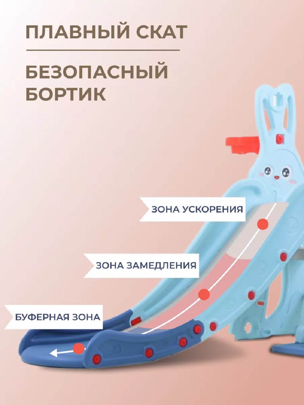 Горка Perfetto Sport Зайчонок с качелями PS-042-М цвет ментовыйл - фото 4