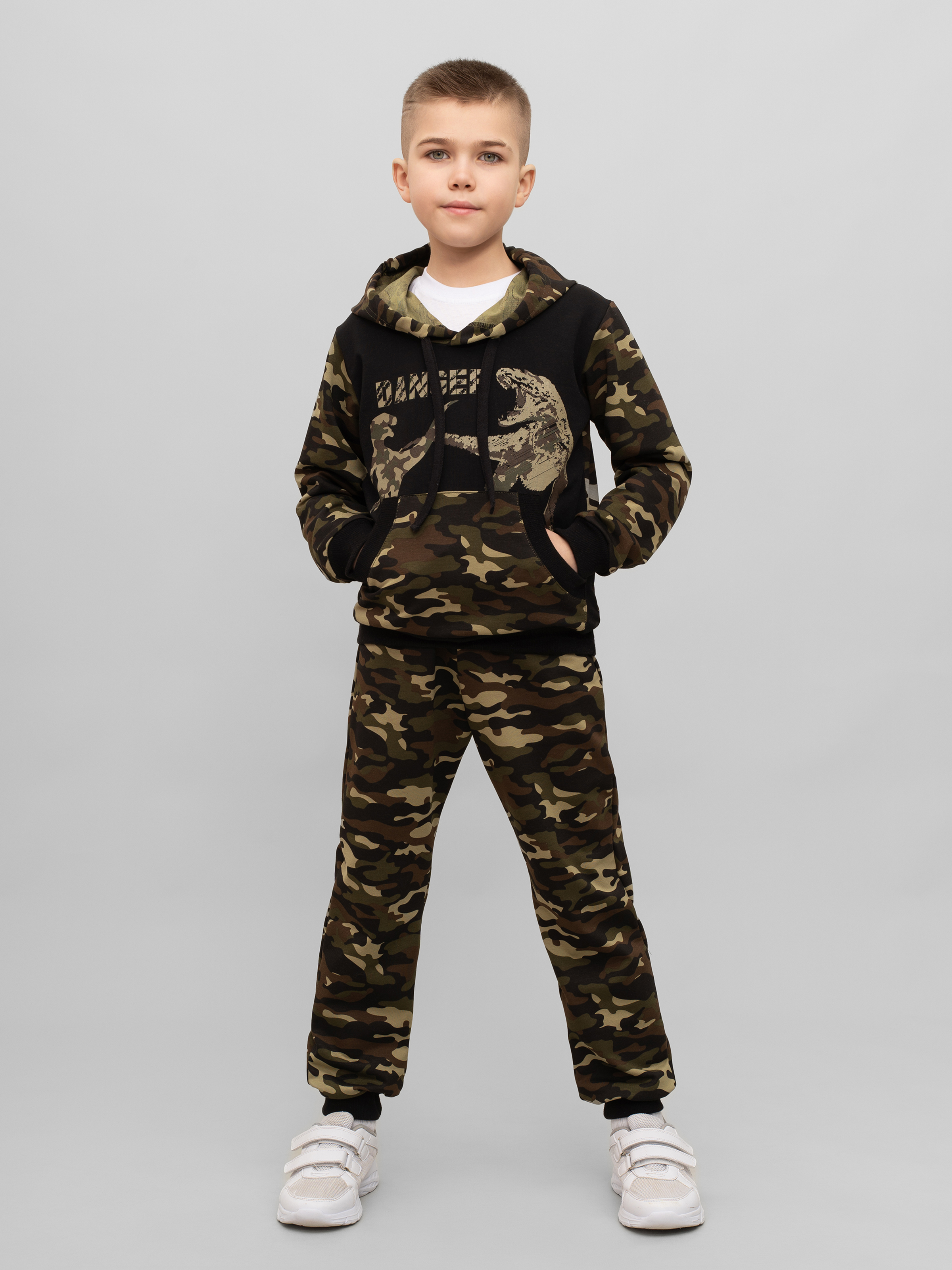 Худи и брюки Утенок 747 хаки черный дино - фото 19