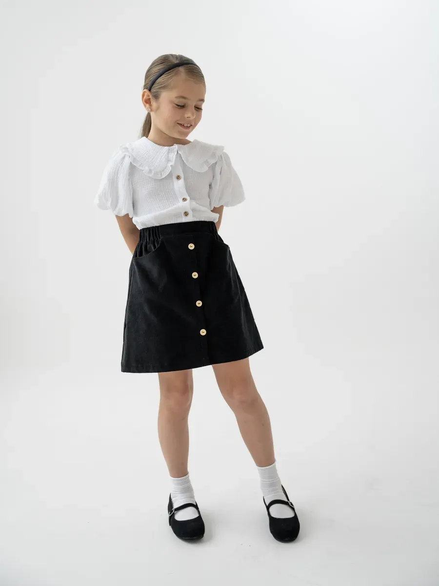 Блузка Leli dress Рубашка2_муслин_корот_рукав_белая - фото 12