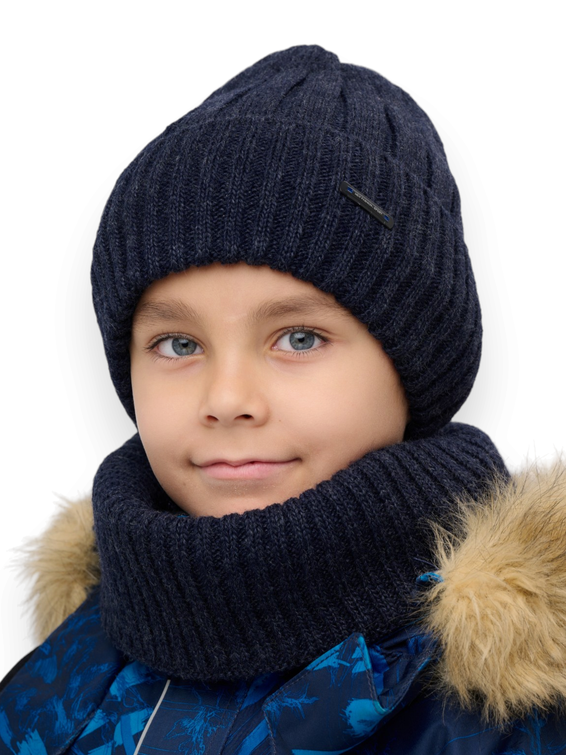 Шапка и снуд NYCkids NYC-H-107-WIN-Dblue - фото 1