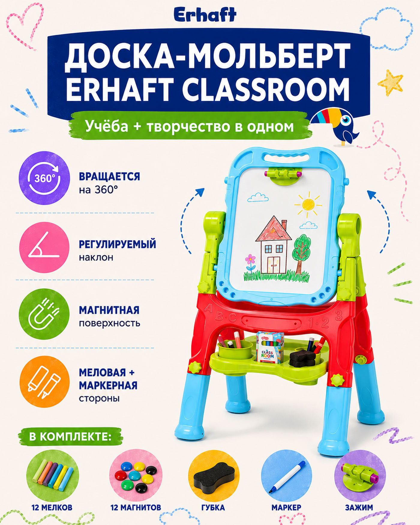 Магнитно-маркерная доска Erhaft - фото 2