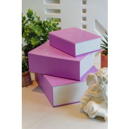 Шкатулка для украшений Cartonnage маленькая 17x12x5 см Узоры лавандовый