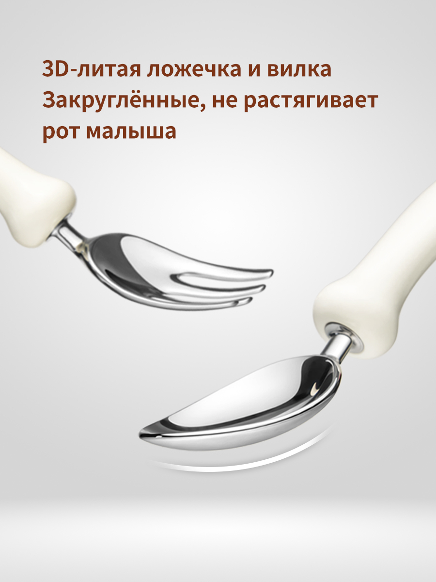 Набор детских столовых приборов thyseed оранжевый - фото 7