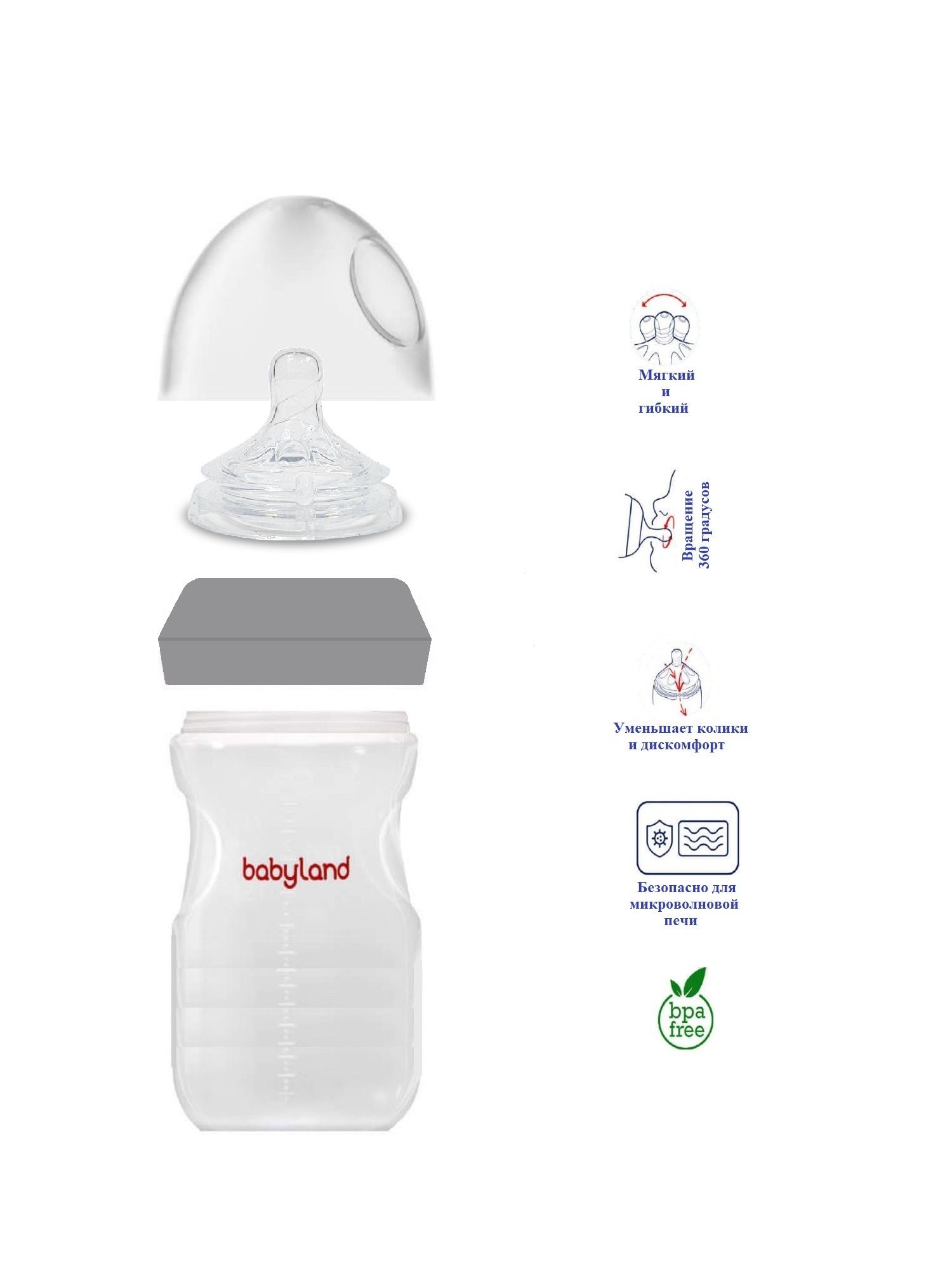 Бутылочка Baby Land Natural 260 мл - фото 6