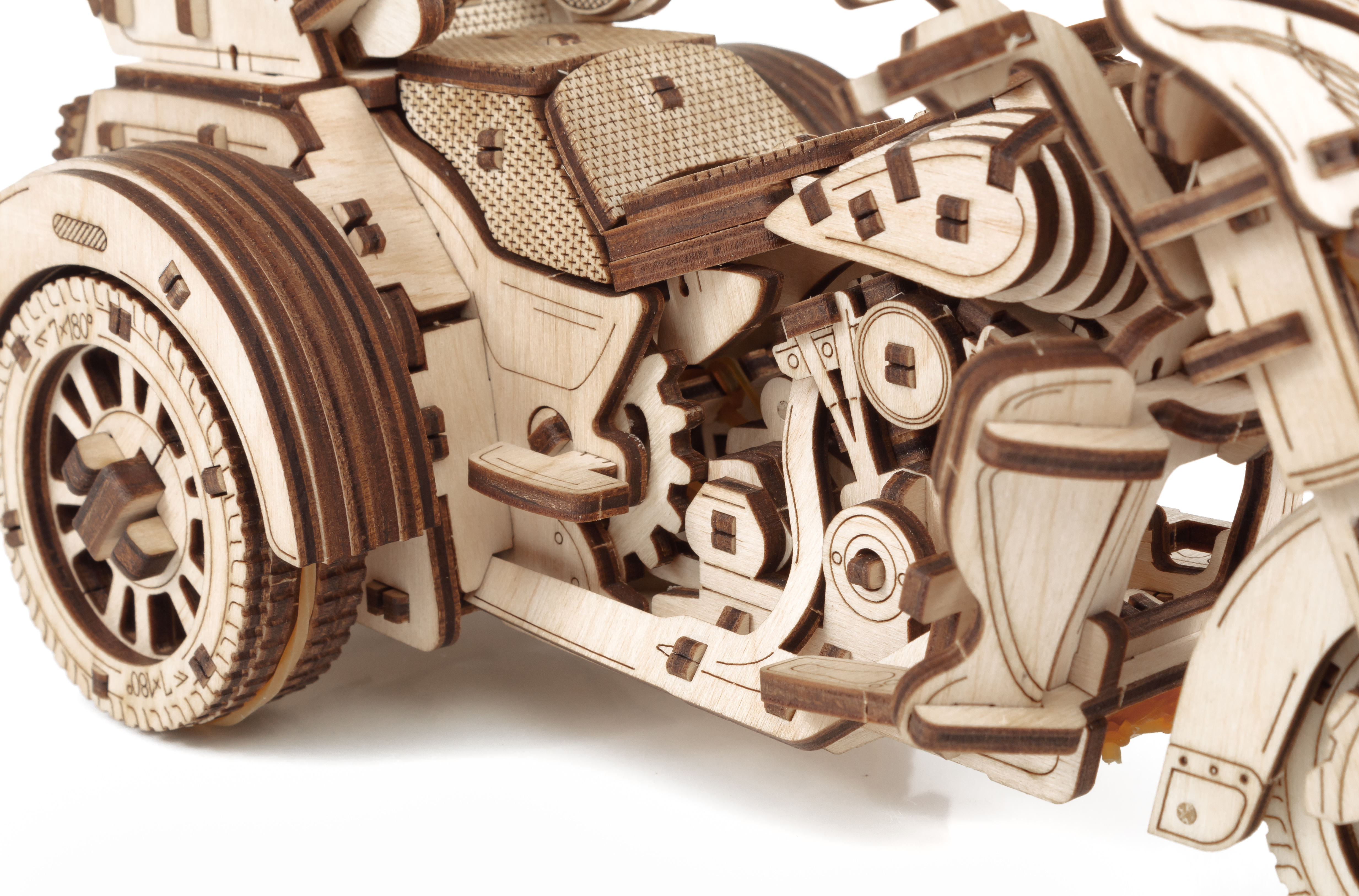 Сборная модель Eco Wood Art (EWA) Мотоцикл Трайк из дерева ETrike - фото 17