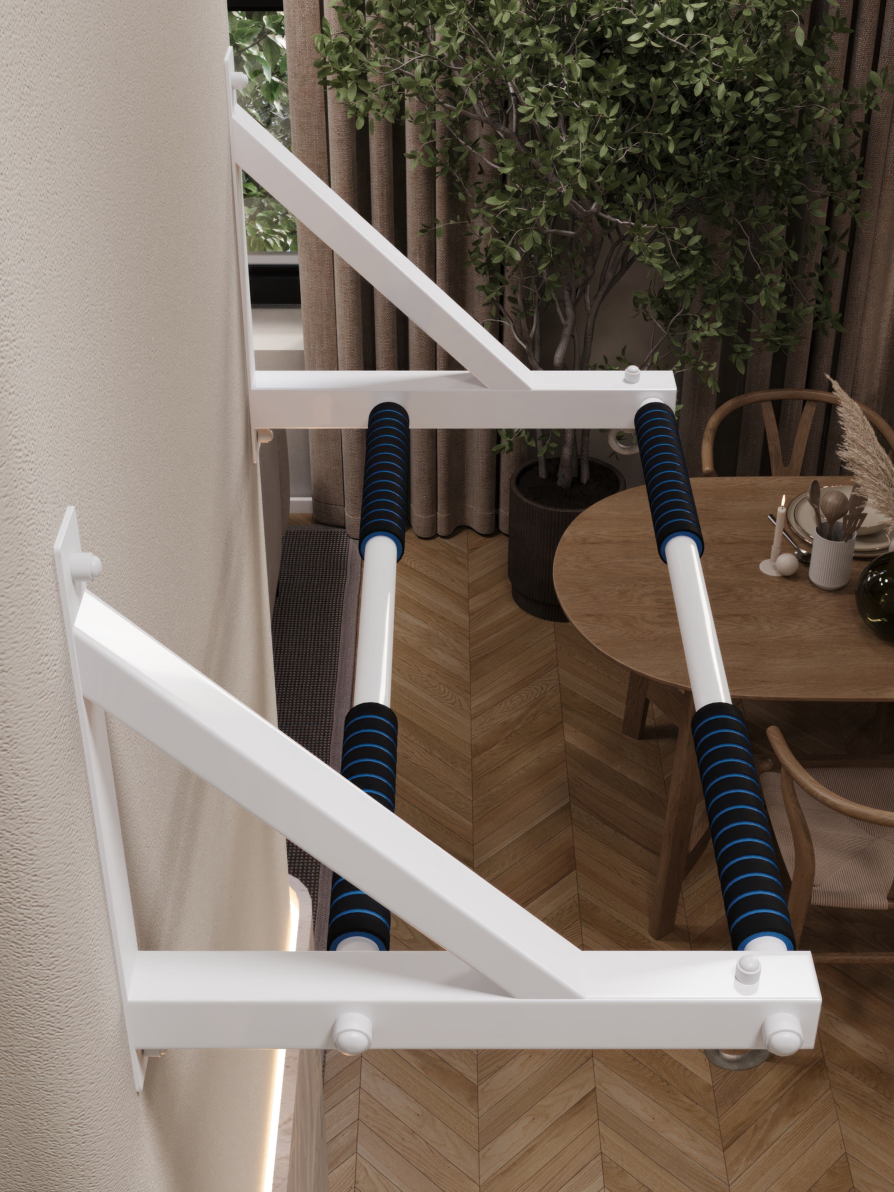 Турник настенный BORABO 2 хвата Классик Comfort с неопреновыми ручками - фото 12