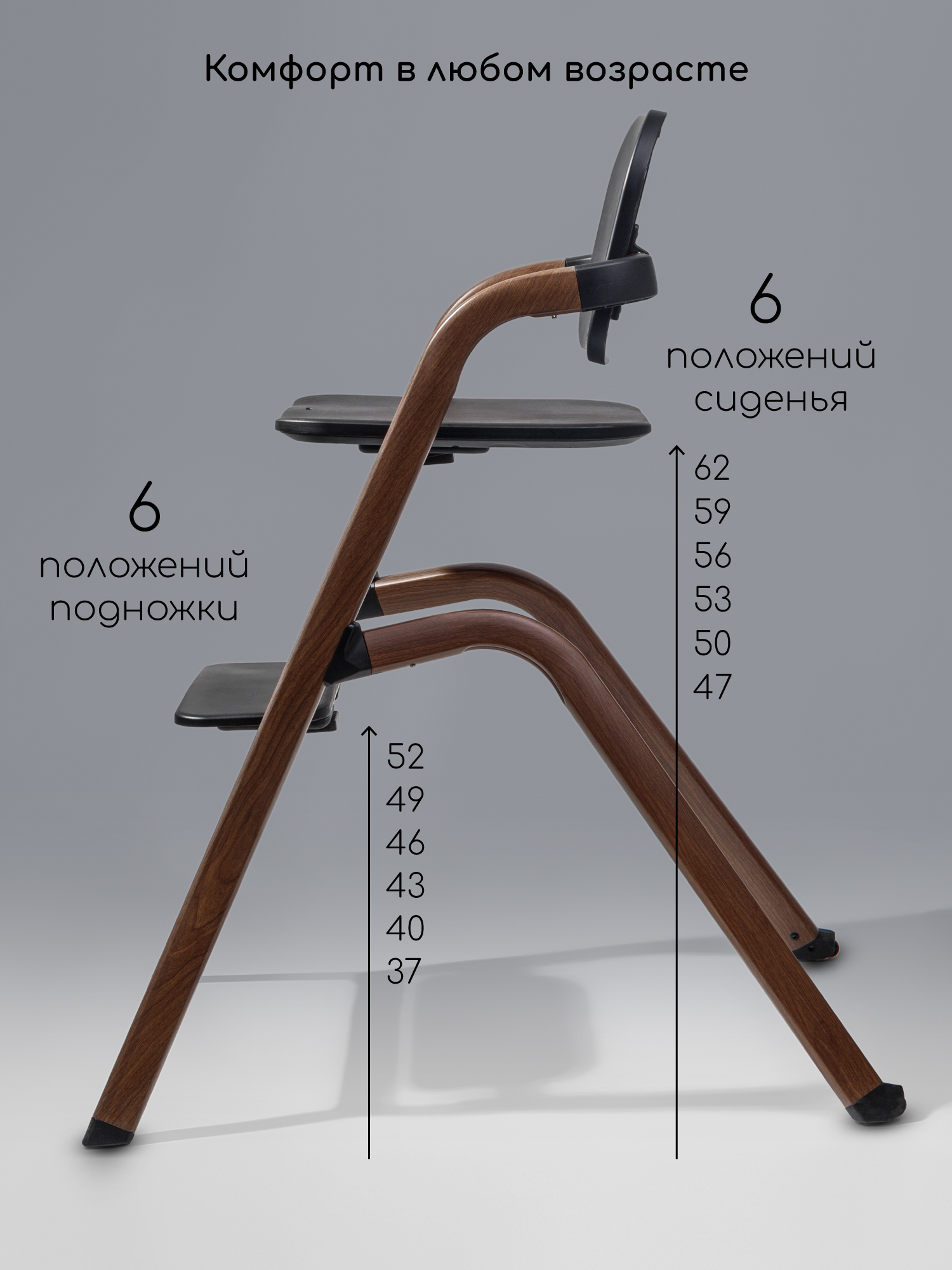 Стульчик для кормления Amarobaby Winnie черный - фото 10