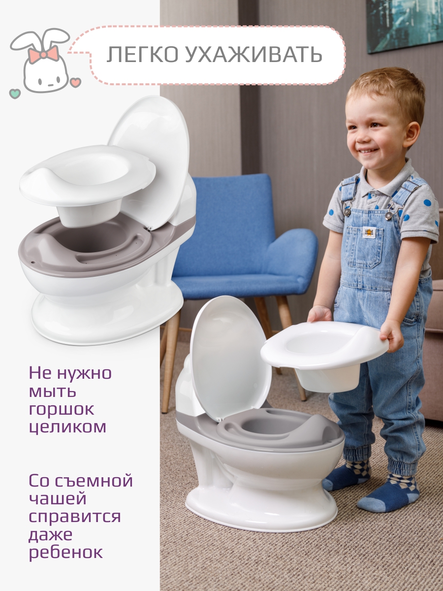 Горшок KidWick Панда музыкальный серый - фото 6