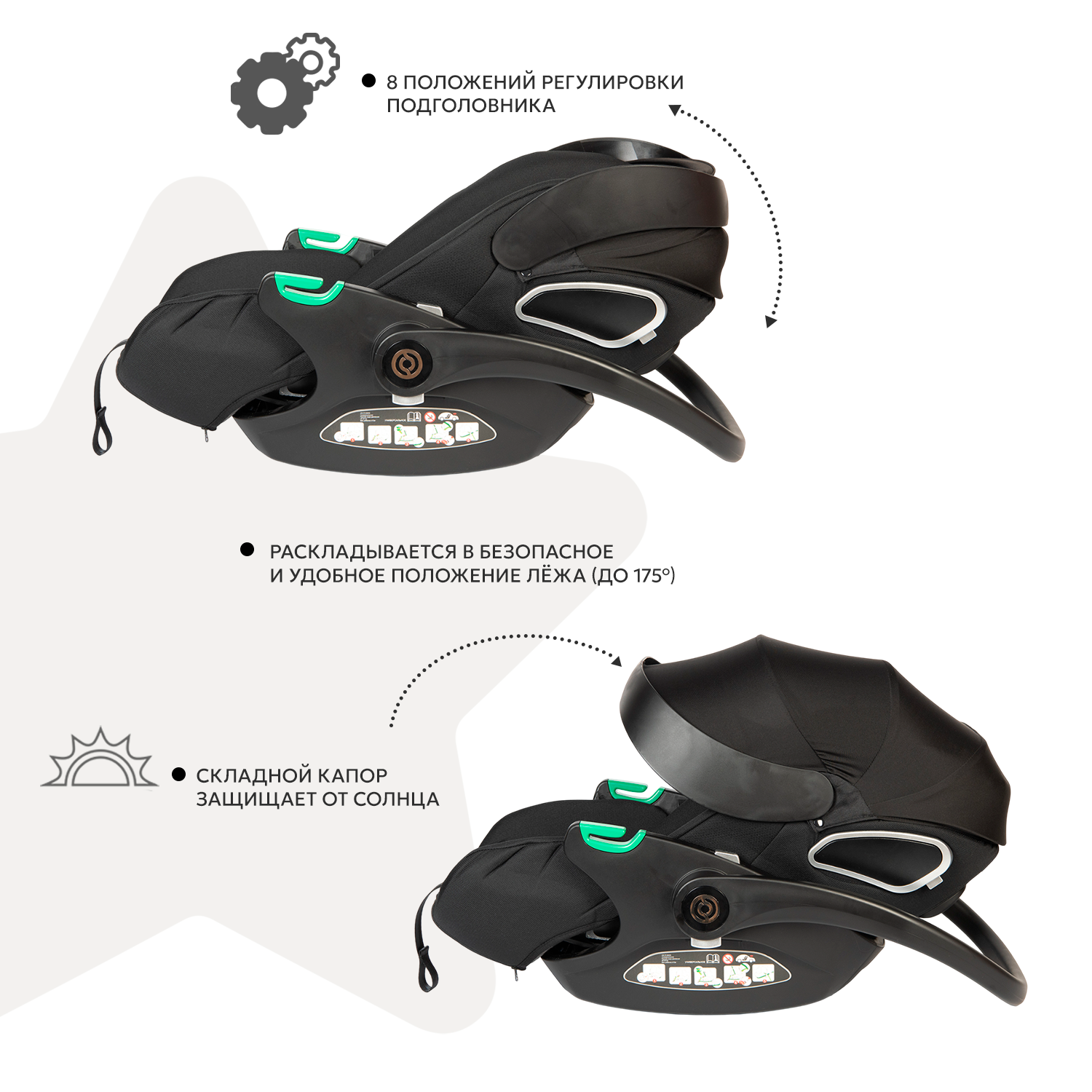 Автокресло Olsson B-Safe Black 0+/1 (0-18 кг) черный - фото 3