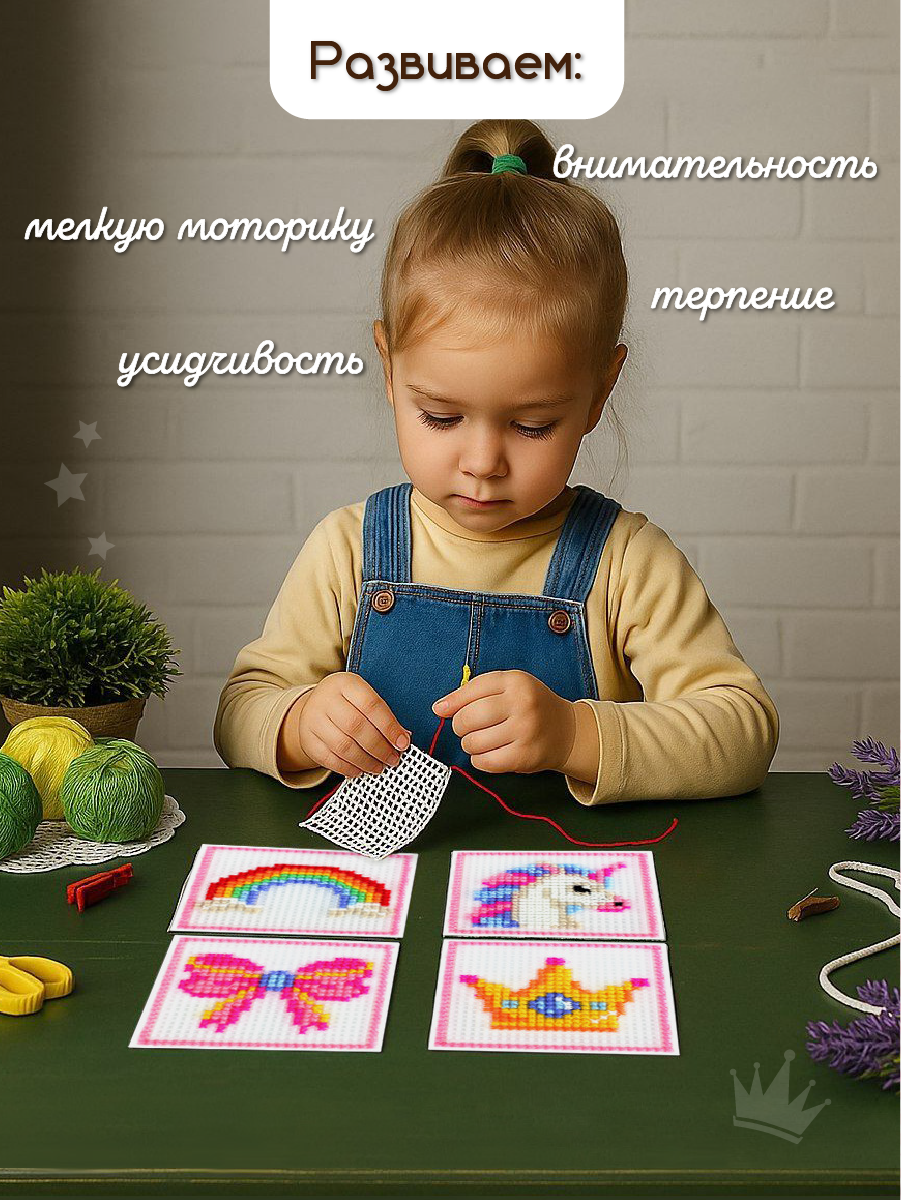 Набор для творчества Весёлые крестики вышивание Набор принцессы - фото 9