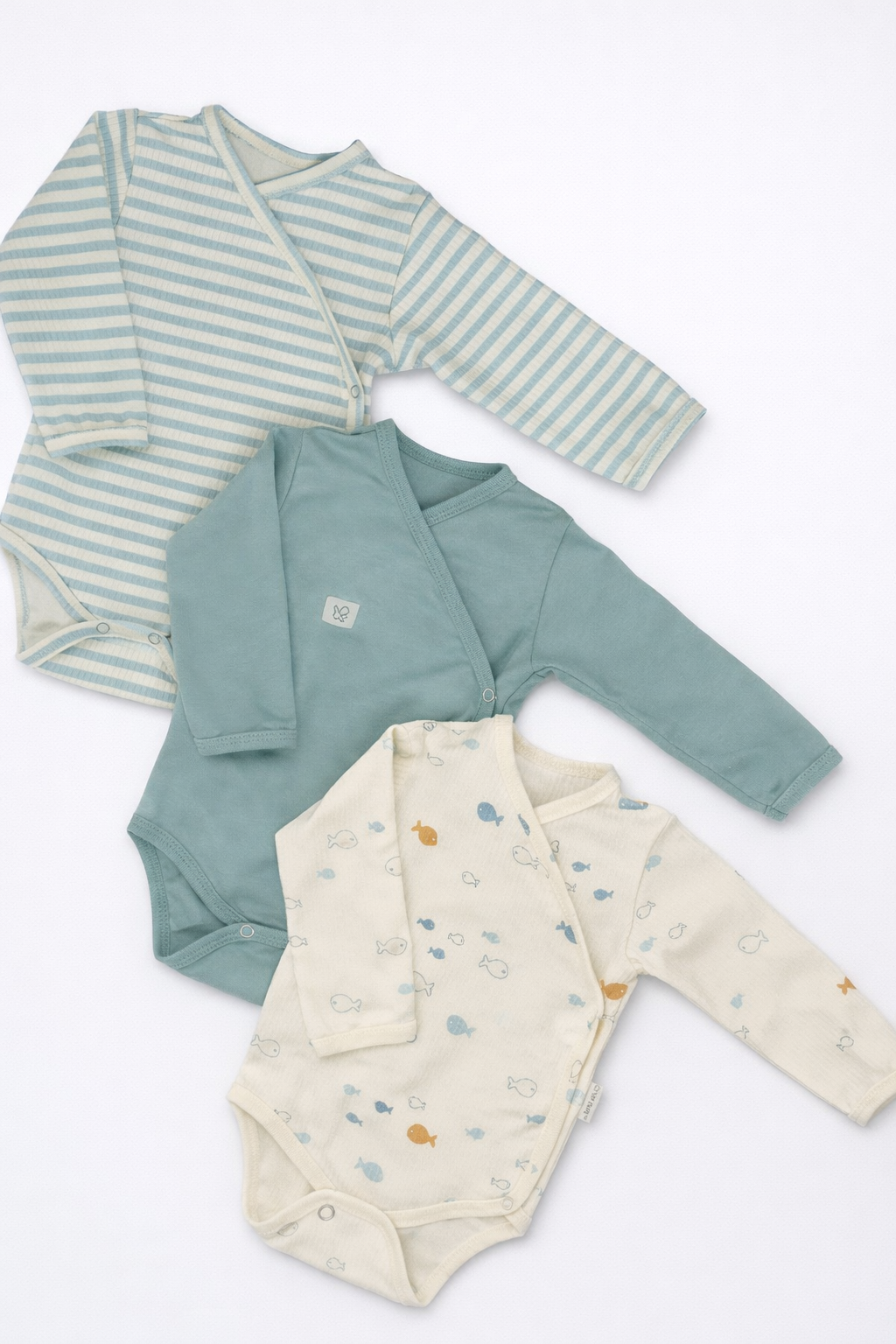 Боди 3 шт Супер Пупс нбр/3пр/бд/зап/голубыерыбки - фото 1