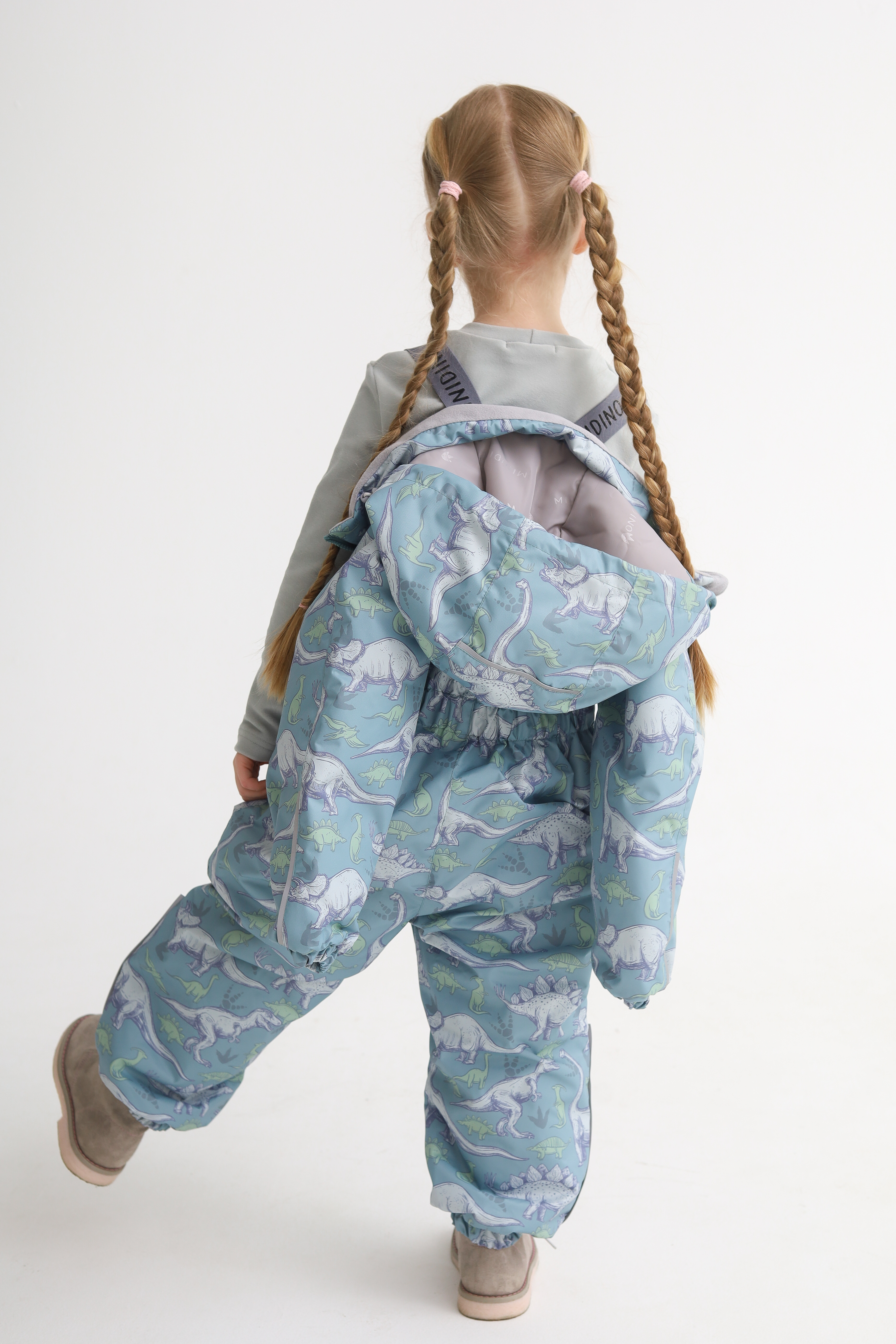 Комбинезон MINIDINO В-КОМ-017/ДКомбинезон демисезонный Minimal принт динозавры васаби - фото 4
