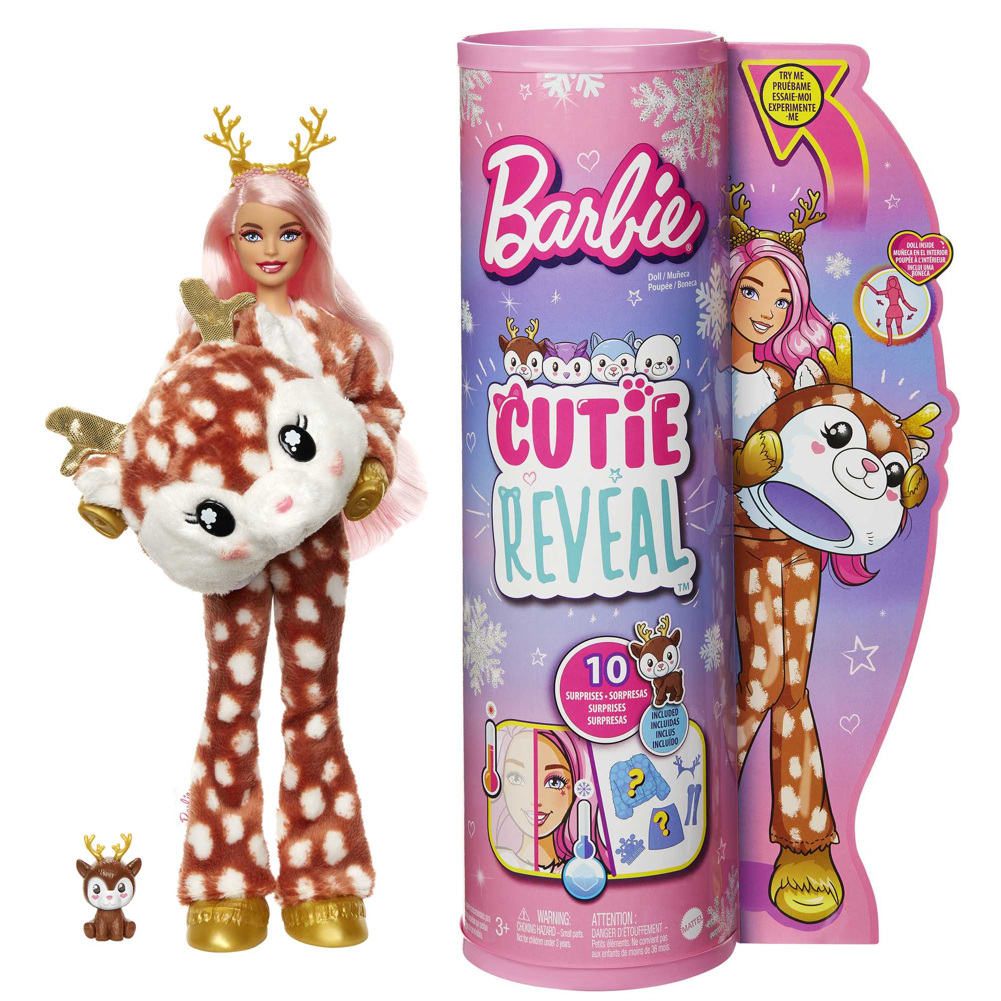 Кукла модельная Barbie Cutie Reveal Олень HJL61 - фото 1