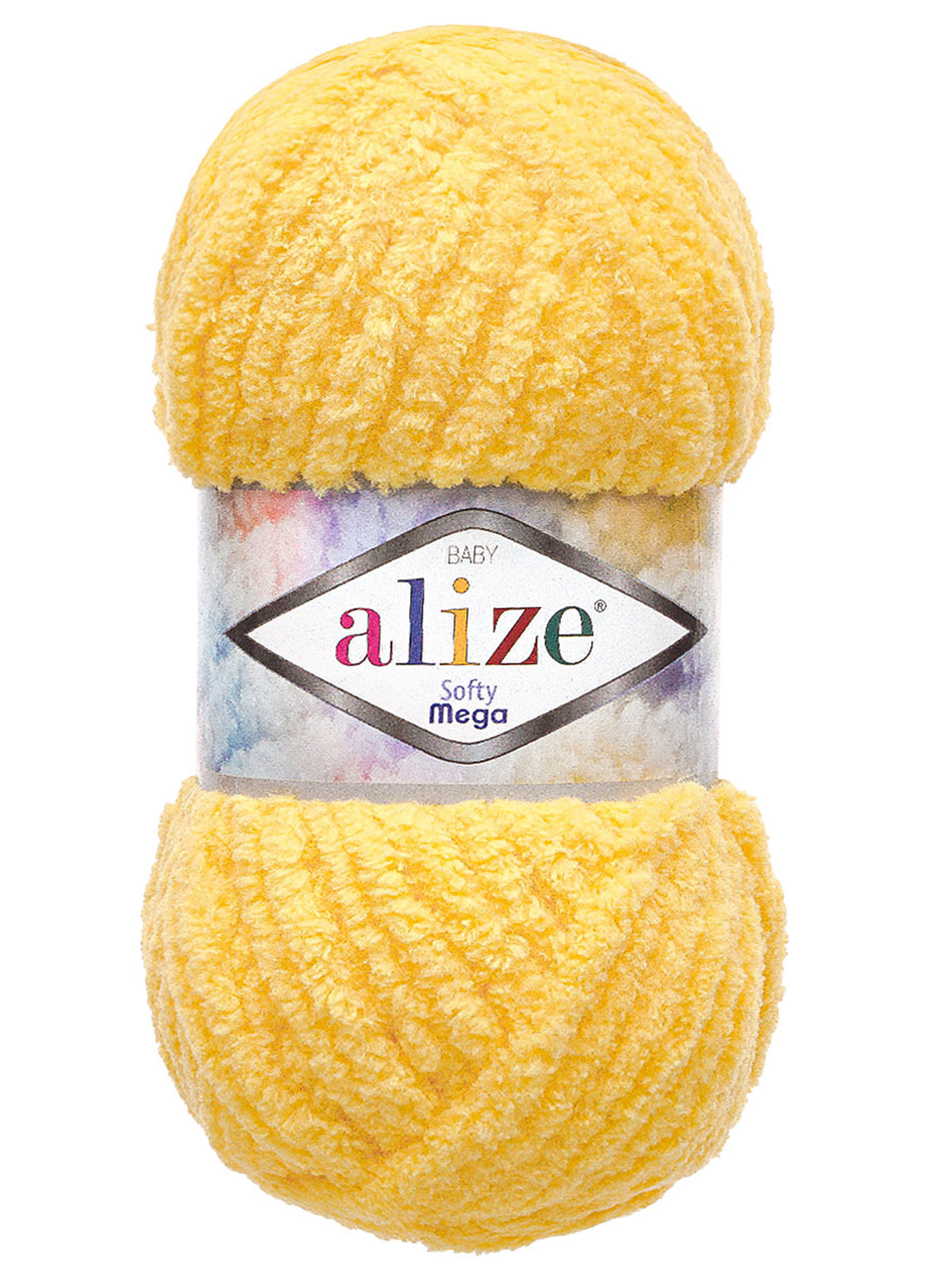 Пряжа для вязания Alize softy mega 100 гр 70 м микрополиэстер мягкая 187 лимон 5 мотков - фото 4