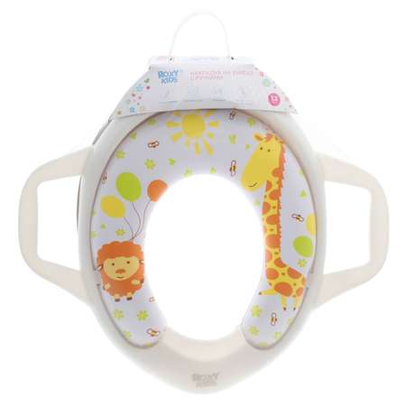 Накладка на унитаз ROXY-KIDS Звери с ручками RTS-622-14W