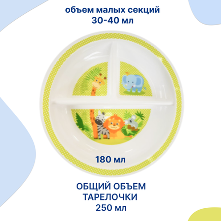 Тарелка Uviton тарелочка детская 250 мл 1 предм. в ассортименте