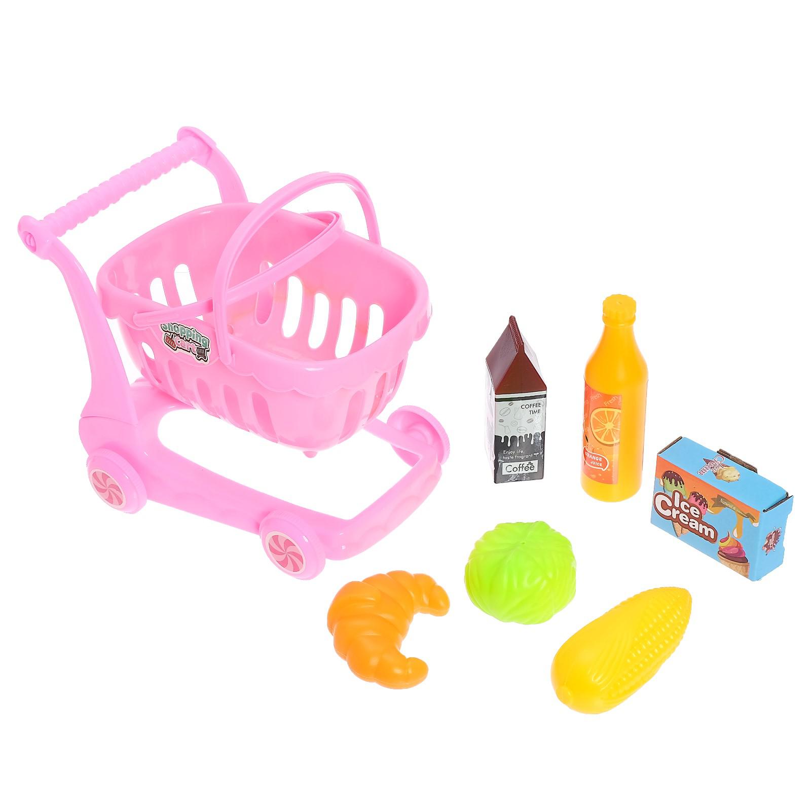 Игровой набор Sima-Land тележки и корзинки, продукты - фото 2