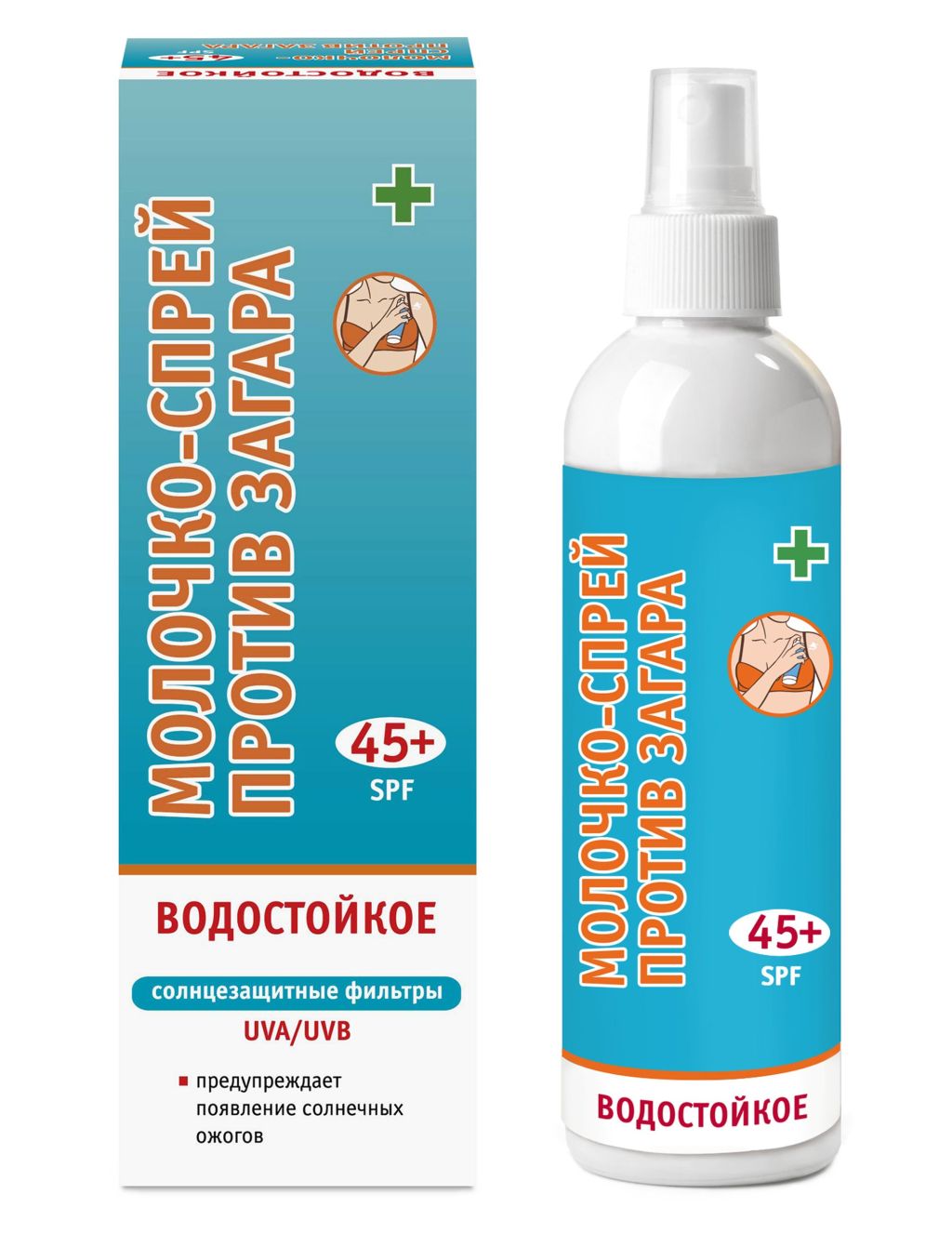 Молочко-спрей SunStyle против загара SPF-45+ водостойкое 100мл - фото 1