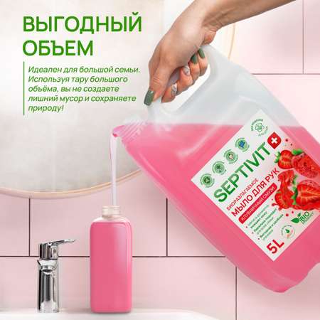 Мыло жидкое SEPTIVIT Клубничный смузи 5200 г 5000 мл