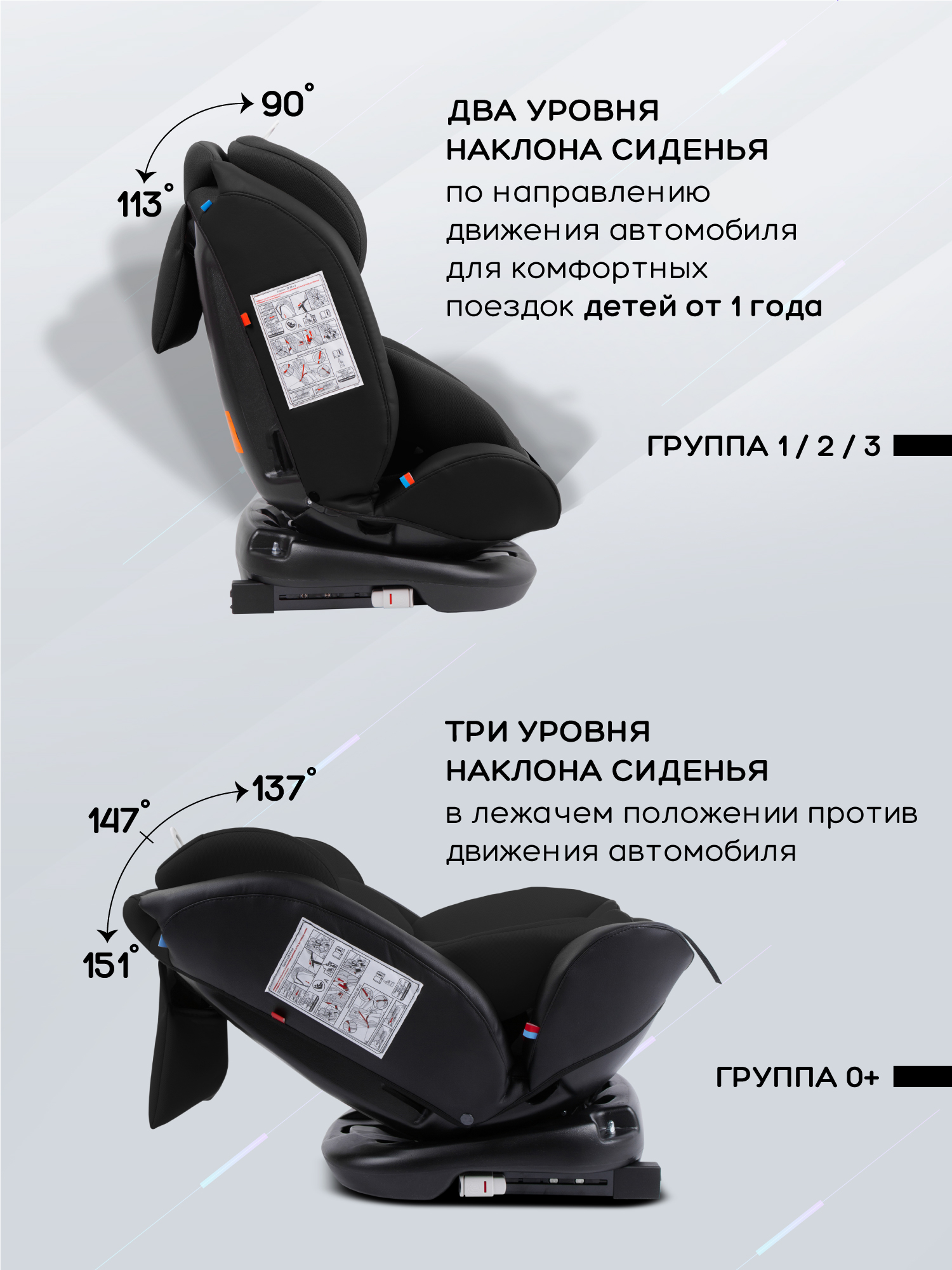 Автокресло Amarobaby Brilliant Isofix 0+/1/2/3 (0-36 кг) черный - фото 8