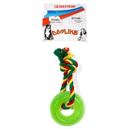 Игрушка для собак Doglike Кольцо мини с канатом Зеленый