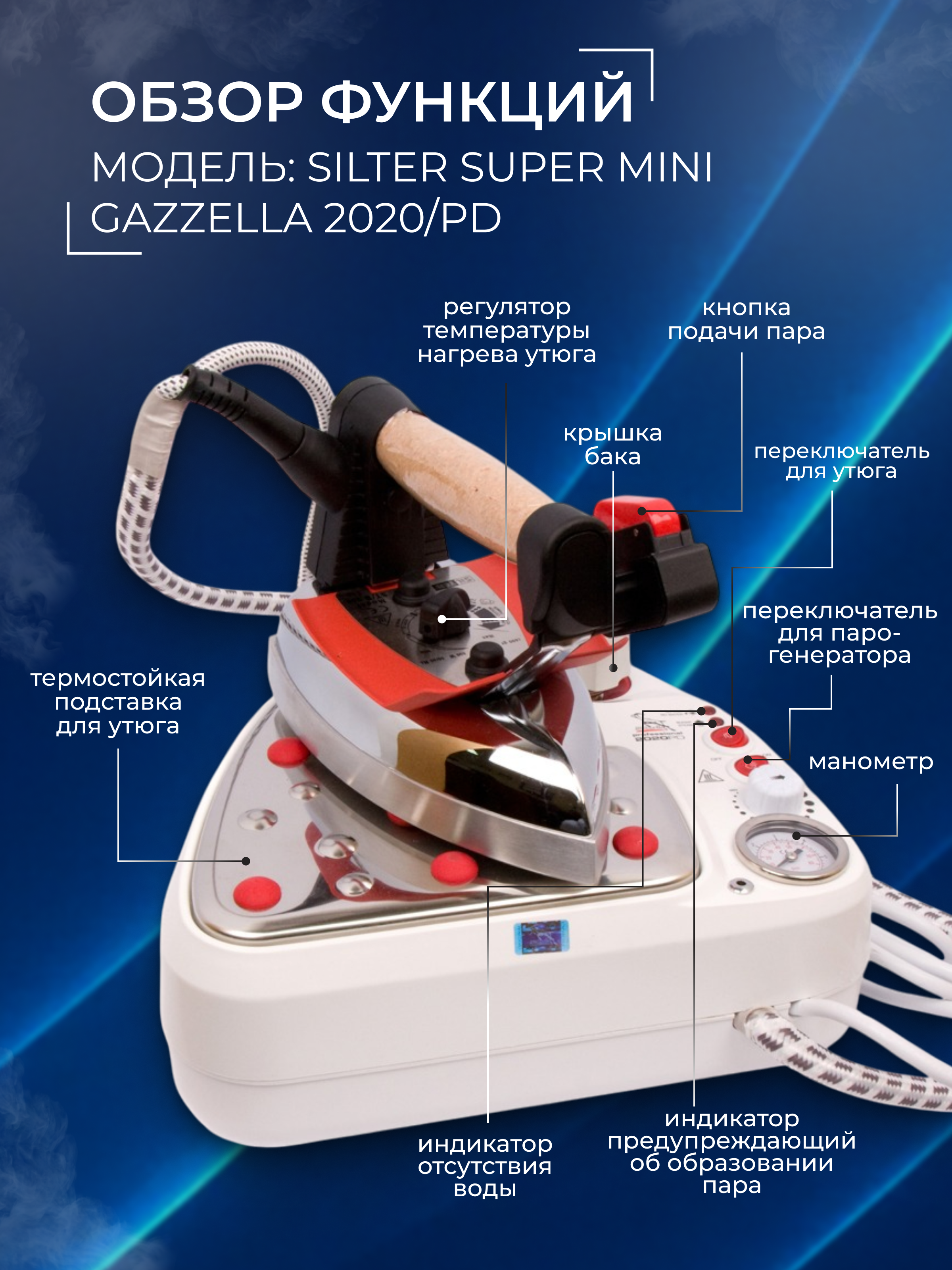Парогенератор с утюгом Silter Super mini Gazzella 2020/PD - фото 2