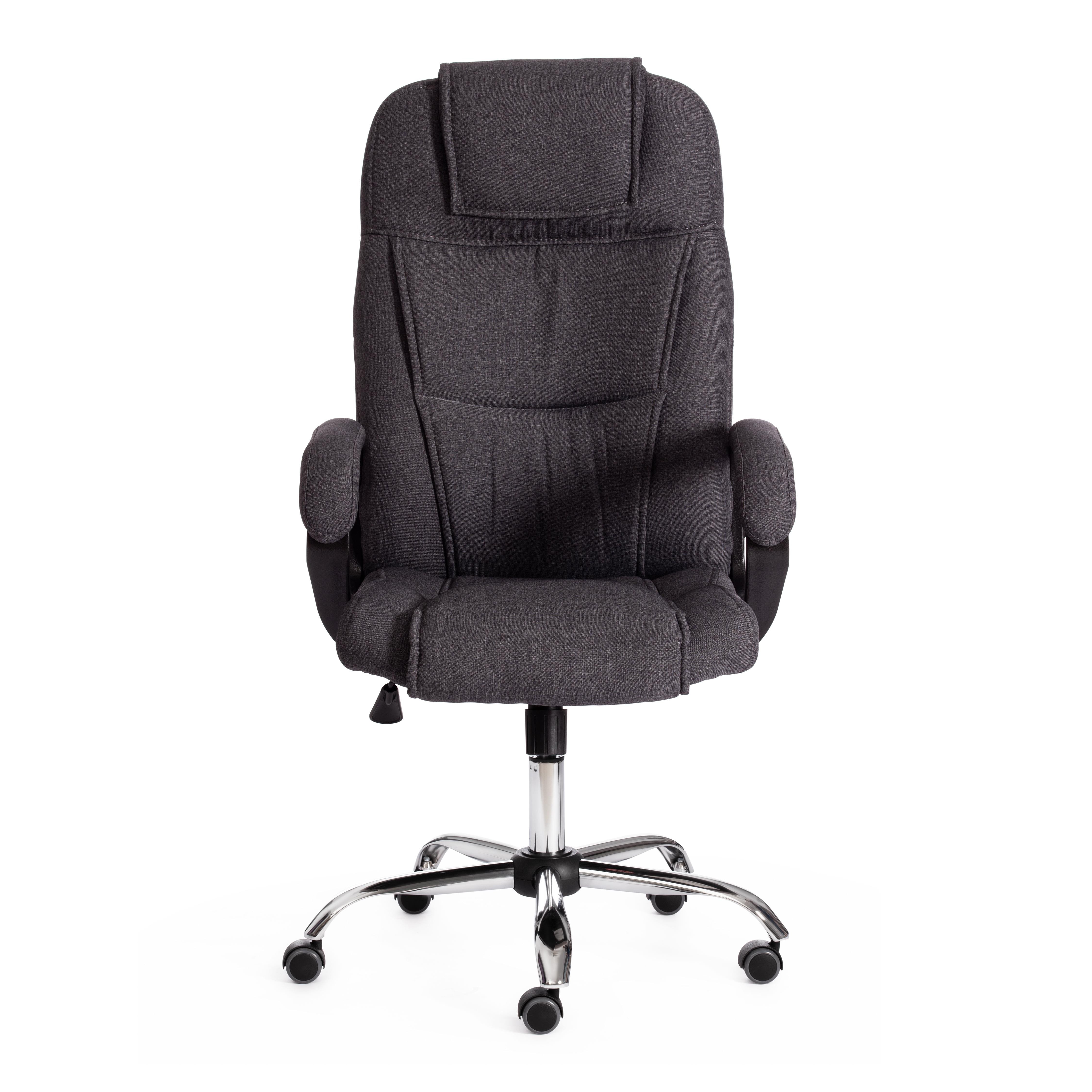 Компьютерное кресло TETCHAIR Бергамо хром ткань темно-серый - фото 6