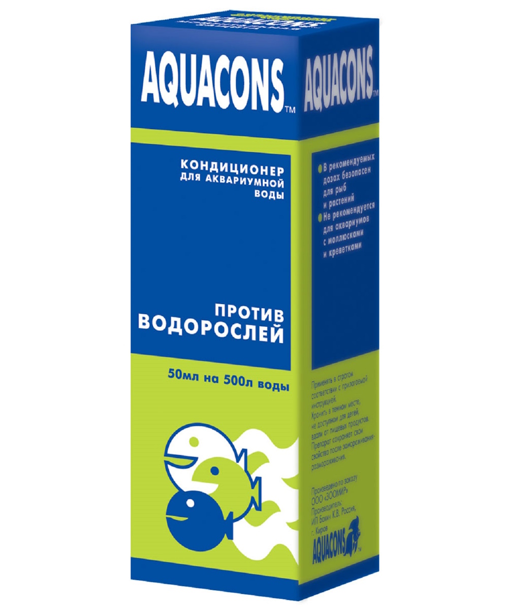 Кондиционер для воды Зоомир Акваконс против водорослей 50мл - фото 1