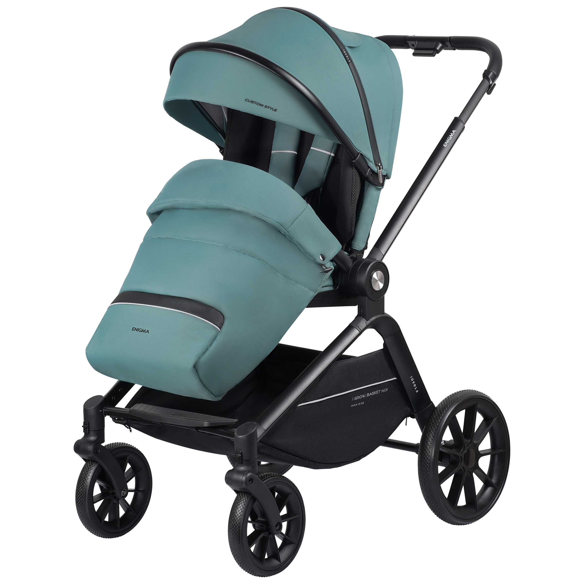 Коляска 2в1 JOVOLA Enigma универсальная зеленый - фото 21