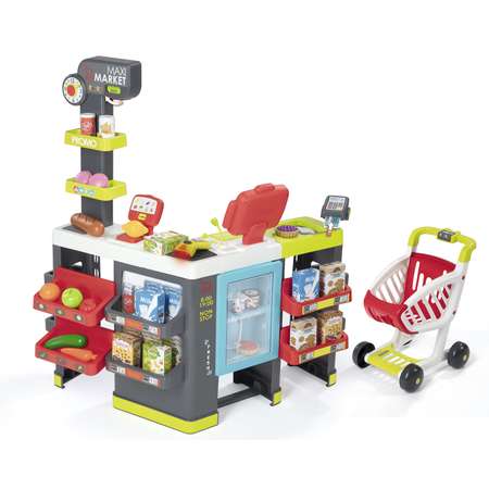 Игровой набор Smoby прилавок, тележки и корзинки, продукты, касса