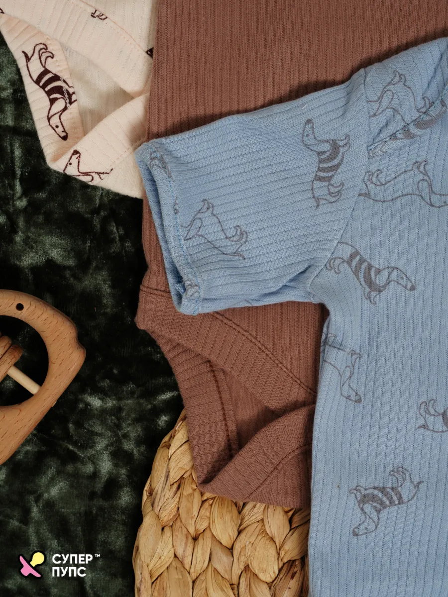 Боди 3 шт Супер Пупс нбр/3пр/бд/коррук/2026/таксы - фото 17