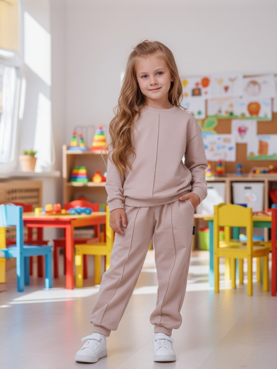 Костюм спортивный VEDDI 2260/6041фп-2024-бежевый - фото 4