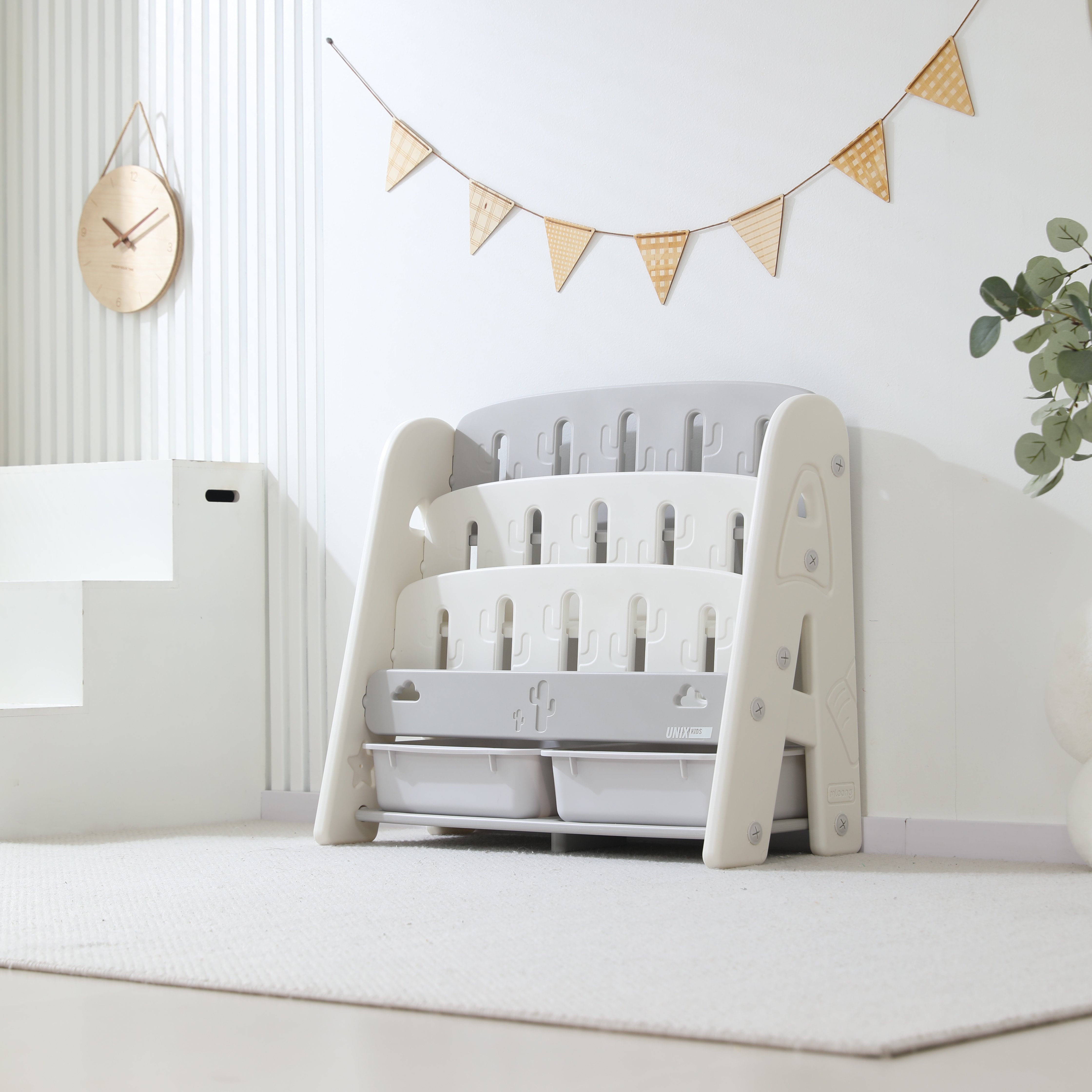 Стеллаж для книг UNIX Kids Сactus Grey - фото 20