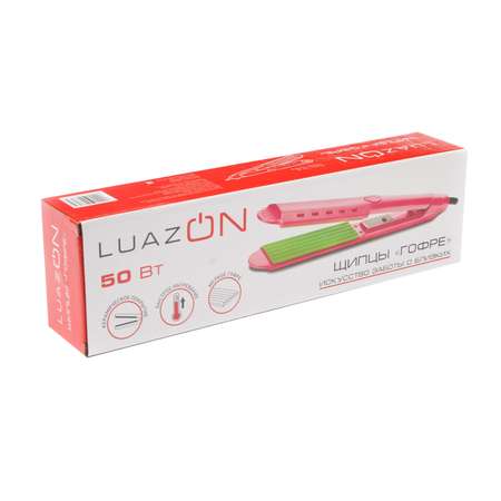 Щипцы-гофре Luazon LW-48 50 Вт керамическое покрытие 100х45 мм розовые