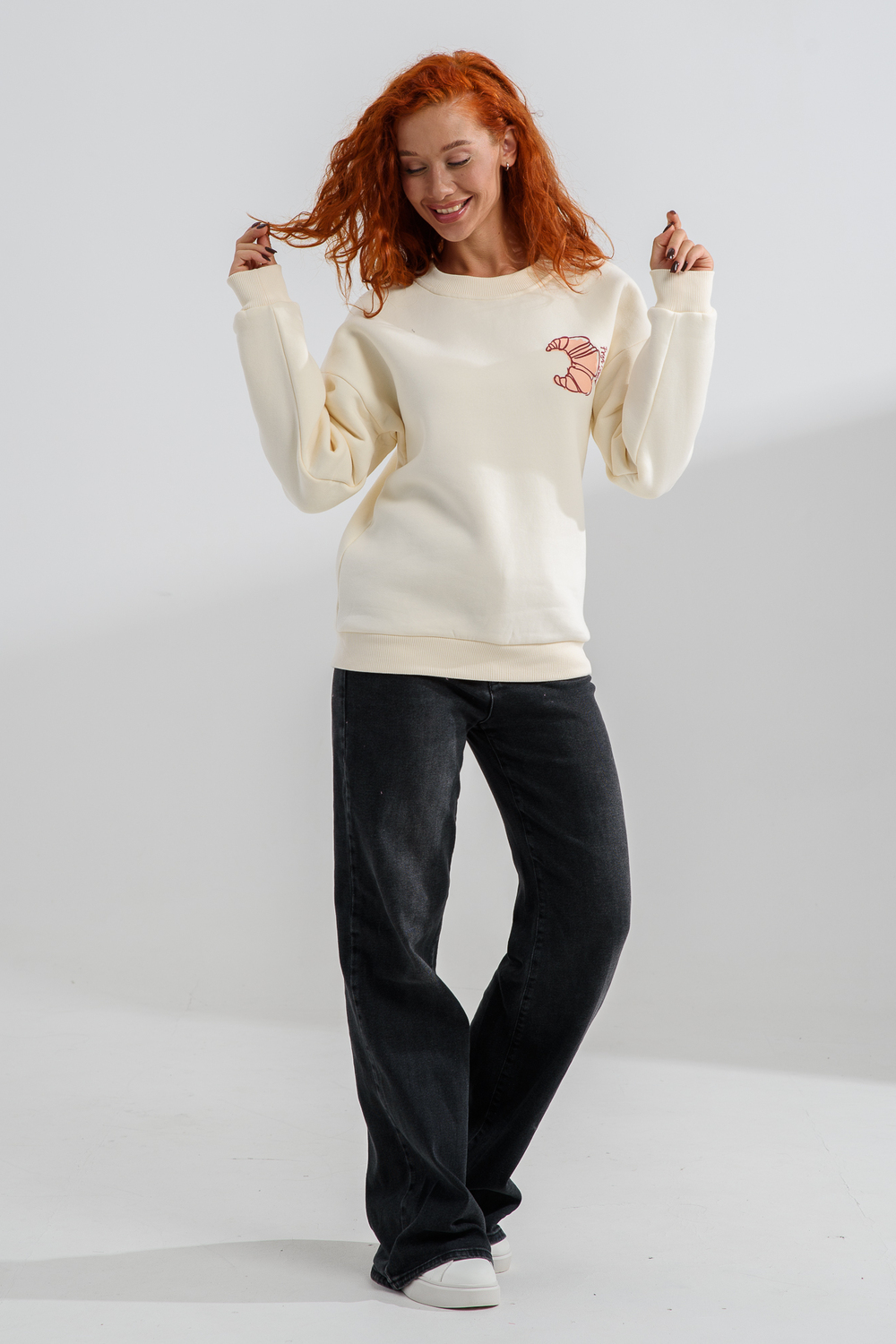 Свитшот Натали Суслова 8572 молочный+круассан - фото 4