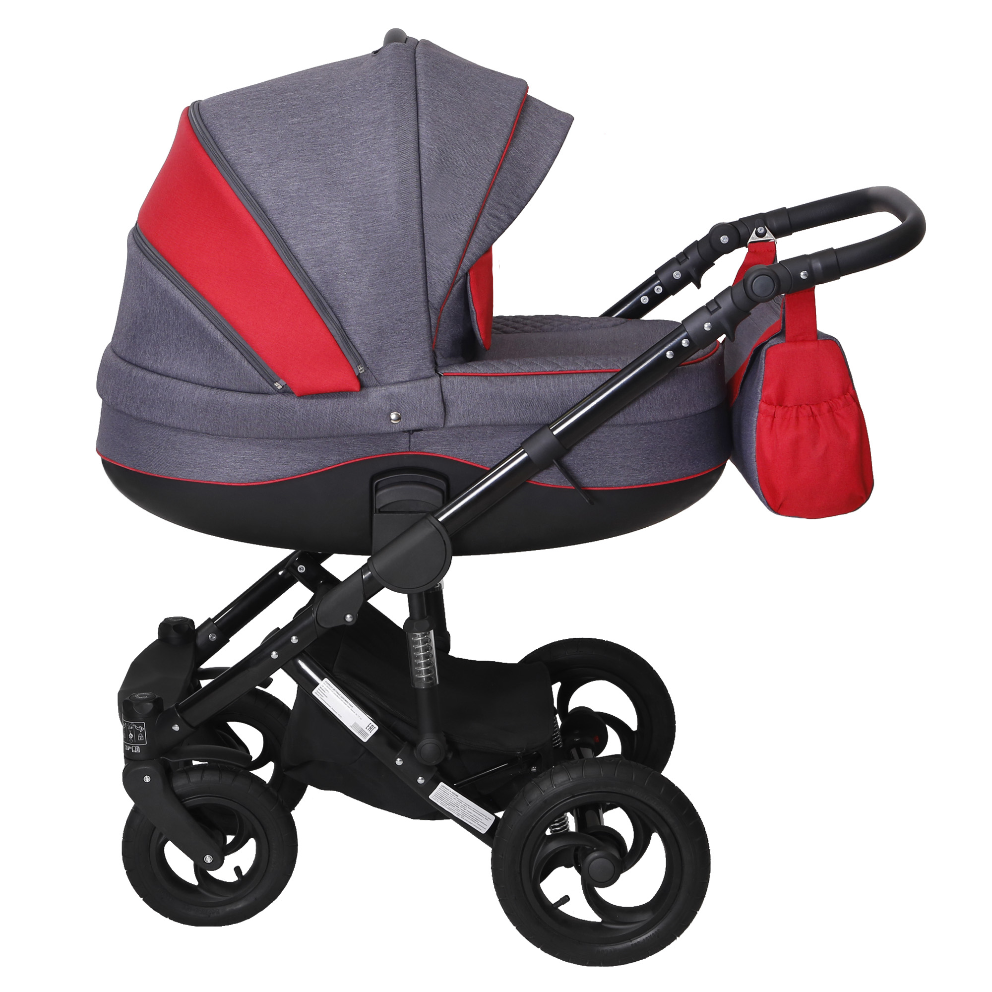 Коляска 2в1 SIGER Alba серый - фото 4