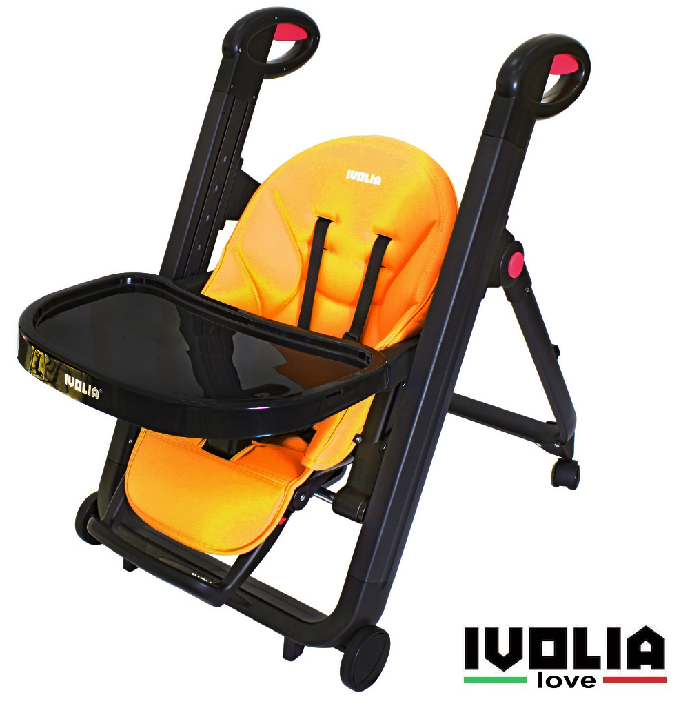 Стульчик для кормления Ivolia LOVE 02 4 колеса orange трансформер - фото 6