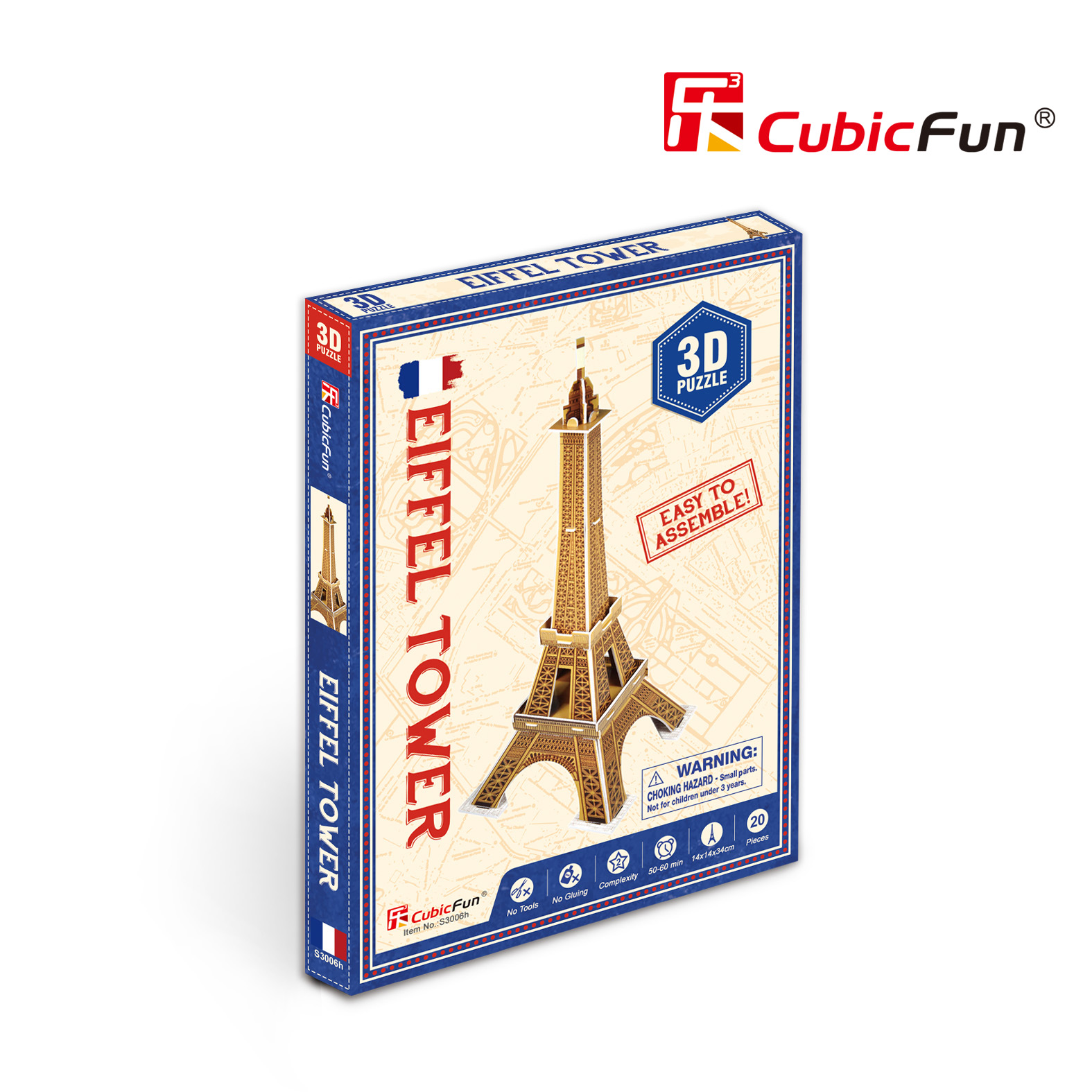Пазл 3D CubicFun Эйфелева башня 20 деталей - фото 7