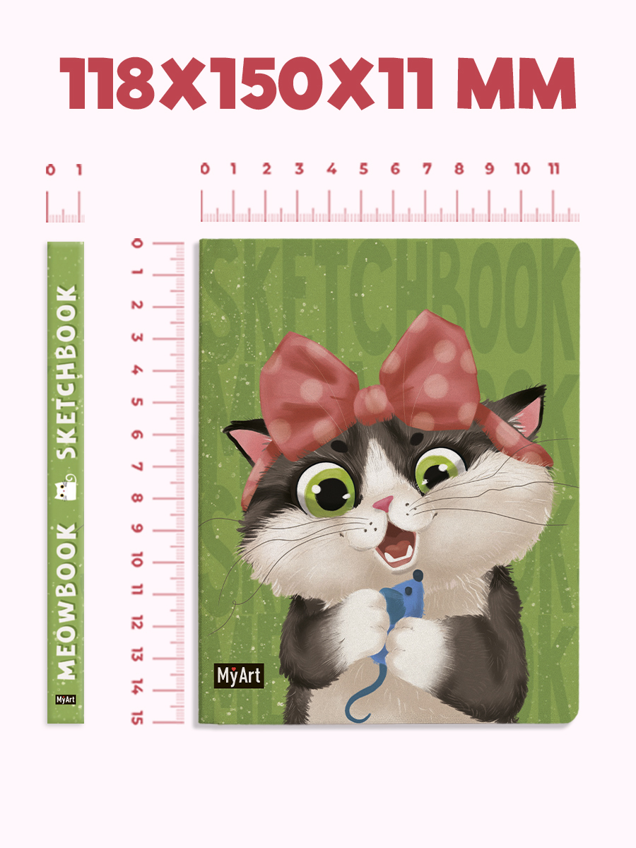 Скетчбук Проф-Пресс карманный блокнот Meowbook. А6 80 лист. 1 шт. - фото 7
