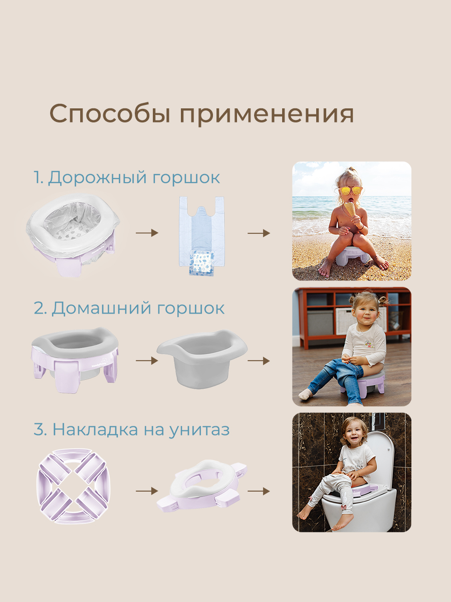 Горшок ROXY-KIDS трансформер Дорожный розовый - фото 2